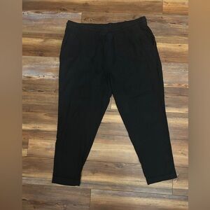 Old Navy Womens Pull On Pants Wide Leg Linen Blend Casual Size XL Black